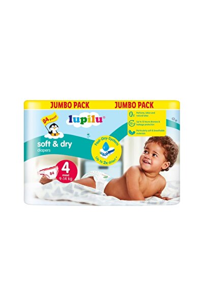 lupilu Scutece Jumbo Pack, 9-14 kg, Mărimea 4, Moi și uscate, 84 bucăți