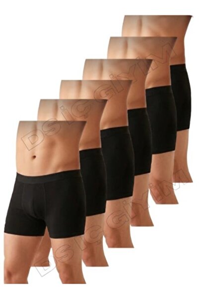 Yıldız Çamaşır 40 Men's Modal Lycra Black Boxer 6 Pieces