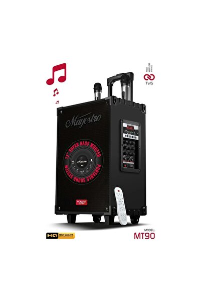 Mikado MT90 Şarjlı Çift Mikrofonlu Hoparlör Karaoke Sistemi Taşınabilir Amfi ...