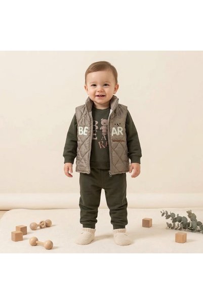 ULTİMA BABY Erkek Bebek Şişme Yelekli Mevsimlik 3’lü Takım