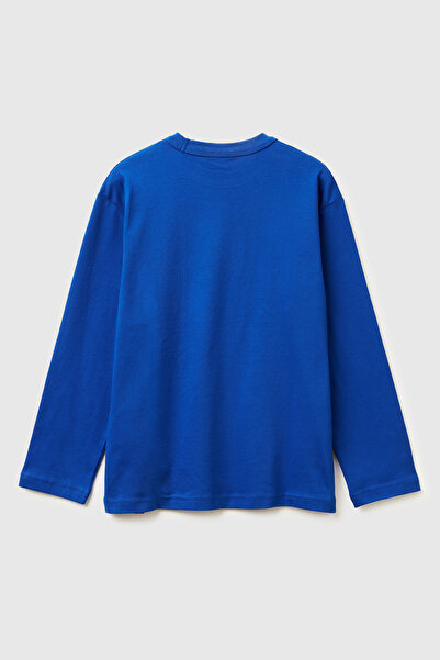 United Colors of Benetton تي شيرت للأولاد من ساكس بلو سبايدرمان مطبوع عليه شع...