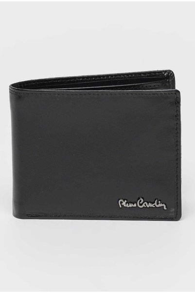 Pierre Cardin , Portofel pliabil de piele, Negru