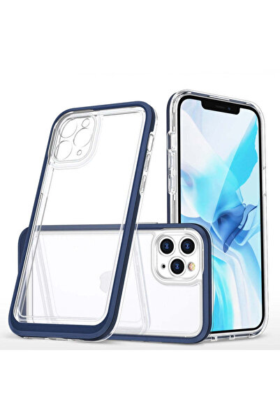 HQ WEAR Husă transparentă 3 în 1 pentru iPhone 11 Pro Max cu ramă din gel, al...