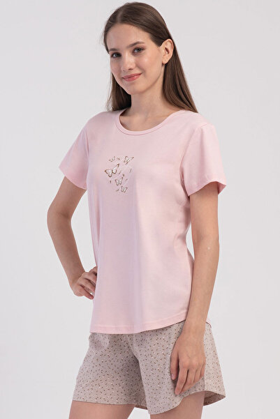 VİENETTA Pamuklu Kadın Kısa Kol Şortlu Pijama Takım , 605267