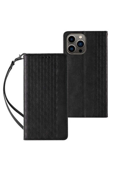 HQ WEAR Husă cu bandă magnetică pentru iPhone 14 Pro, Negru