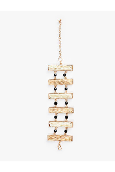 Koton Metal Bracelet with Bead and Stone Detail