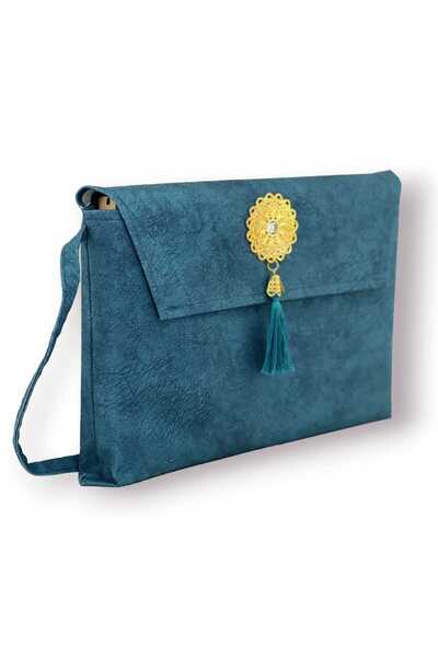 Medrese Kitab Evi Holy Quran Case Mosque Size 23X34 cm Blue