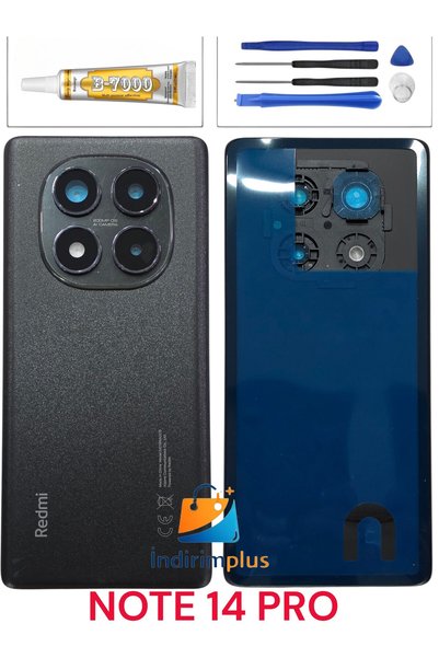 indirimplus Redmi Note 14 Pro Arka Pil Kapağı (4G) Lensli Note 14 Pro Arka Ka...