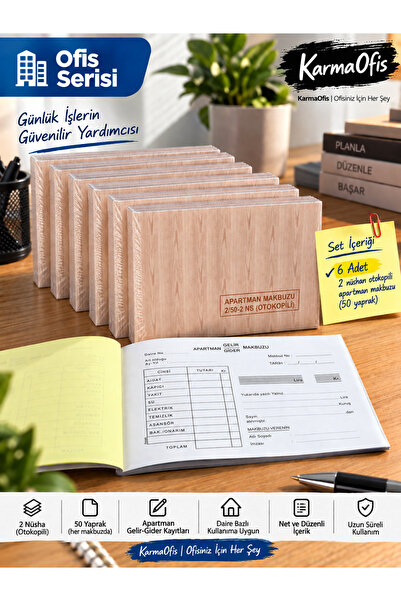 KarmaOfis Apartment Receipt 2 Nüsha Otokopili 50 Sheets |   6 Options Available