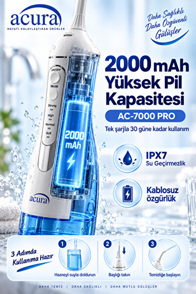 Acura AC-7000 PRO Profesyonel Şarjlı Ağız Duşu