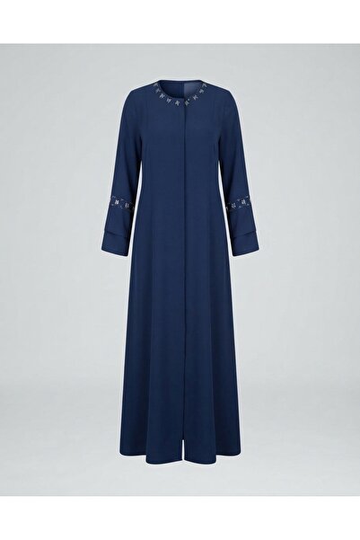 skycott Navy Blue Stone Embroidered Flared Robe