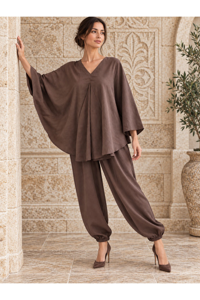 Perry fashion Σετ δύο τεμαχίων Lunera Modal με μανίκια νυχτερίδα και παντελόν...
