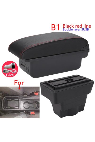Choice صندوق مسند ذراع B1 أسود أحمر 3USB لسيارة أوبل أسترا J مسند ذراع سيارة ...