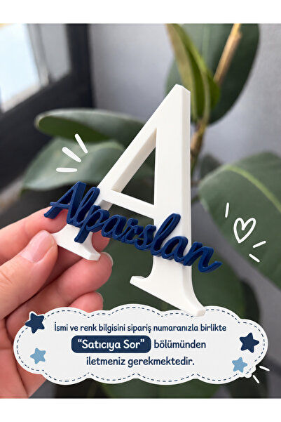 3dvectory Kişiye Özel İsimli Harf Magnet 7 cm 25 Adet – 3D Baskı Buzdolabı Sü...