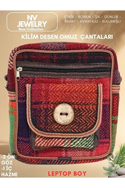 NV JEWELRY Kilim Desenli Bohem Kol Çantası