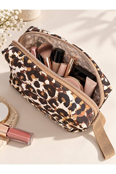 EL YAPIMI Leopard Print Makeup Bag
