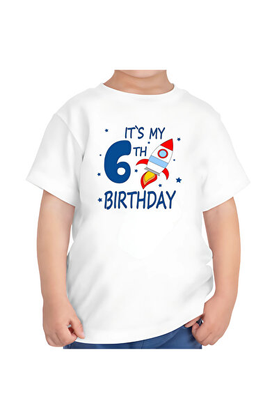 OEM Tricou pentru copii, La mulți ani la a 6-a aniversare, Băieți, Tematică R...