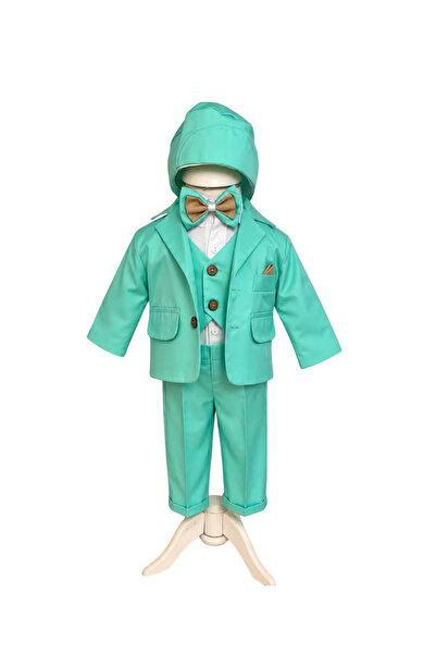 Botez cu Alina Costum botez baiat Liam – verde menta