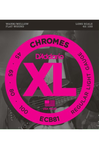 Daddario ECB81 BASS GİTAR TEL SETİ, CHROMES, REGULAR LIGHT