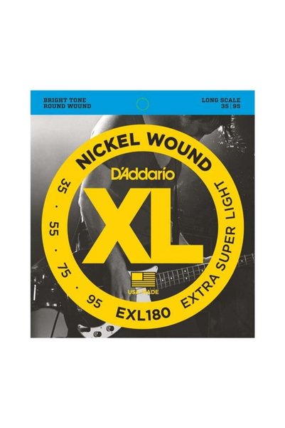 Daddario EXL180 BASS GİTAR TEL SETİ, XL, 35-95, LONG SCALE, NICKEL
