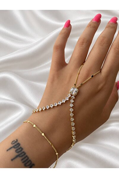 Kardila Jewelry Gold Renk Taşlı Çelik Şahmeran