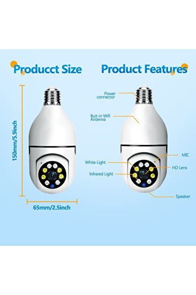 WaveByte 5G Bulb E27 Surveillance Camera