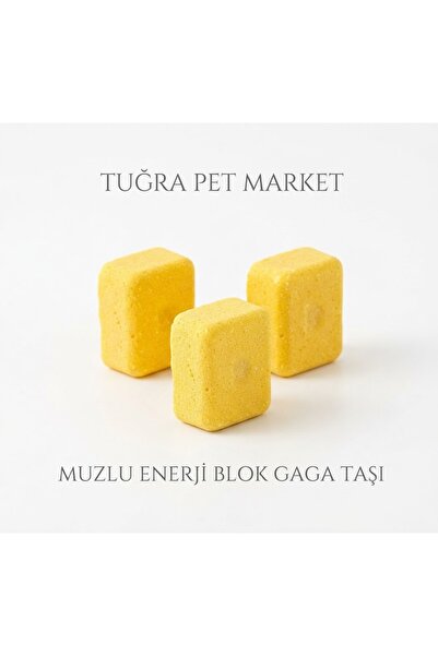 TUĞRA PET MARKET Kuşlar için muzlu enerji blok gaga taşı 3 adet