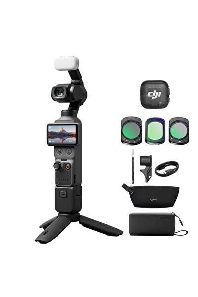 DJI Osmo Pocket 4 Filtreli Yaratıcı Kombo 3'lü Set, 1″ CMOS, 4K/240fps,