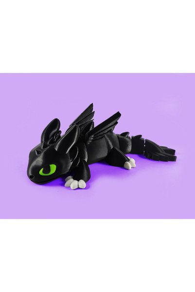 3D deYiz Dişsiz (Toothless) Ejderha Esnek Figür - Dekoratif Oyuncak