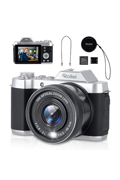 Rollei Powerflex 10x Retro 64MP 4K Dijital Kamera 10X Optik Yakınlaştırma