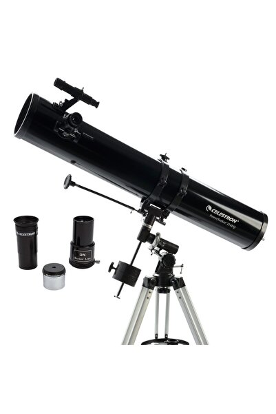Celestron 21045 PowerSeeker 114EQ Reflektör Teleskop, Siyah