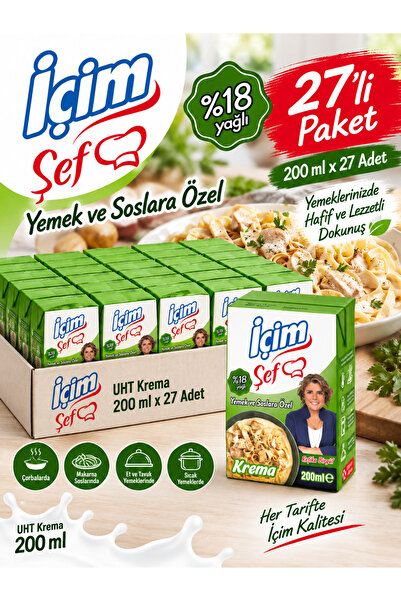 İçim ŞEF KREMA YARIM YAĞLI 200MLx27 Adet