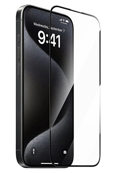 iPhone 16 Pro Ekran Koruyucu HD Tam Kapatan 5D Full Koruma Safir Antistatic Temperli Cam