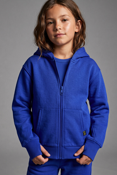 Colorinas Comfy Finger-Loop Hooded Zipper Sweatshirt