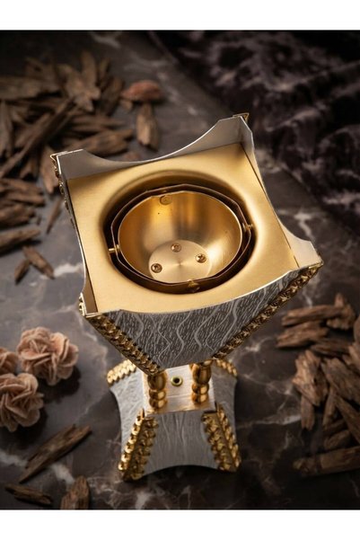 SOUKFY BUKHOOR BURNER STAND SILVER