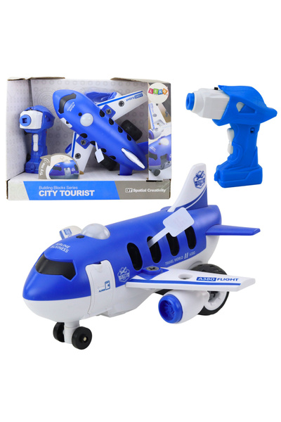 LEAN Avion RC cu telecomandă, tip șurubelniță, albastru, 2 în 1