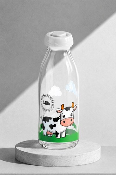 Sarina Glass Desenli Cam Süt Şişesi 1000 cc