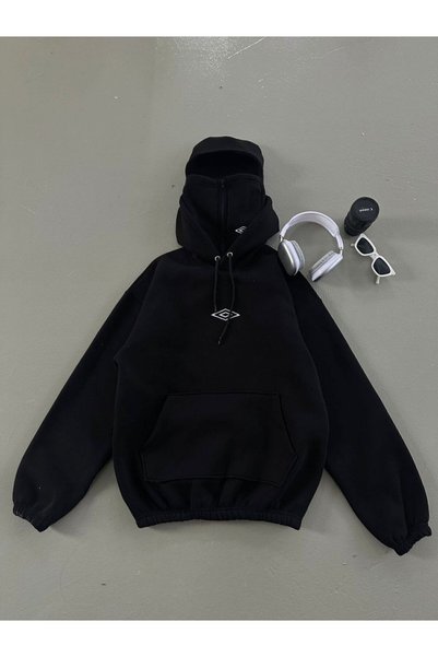pepule Unisex Snow Mask Hooded Oversize Sweatshirt