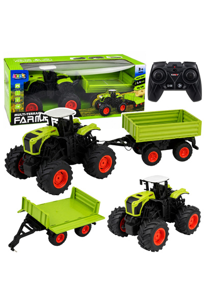 LEAN Tractor agricol înalt cu remorcă basculantă, telecomandat, RC 1:16