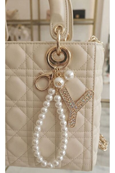 HOŞGÖR ACCESSORIES Μπρελόκ με λεπτομέρεια από πέτρα ζιργκόν και μαργαριτάρι &...