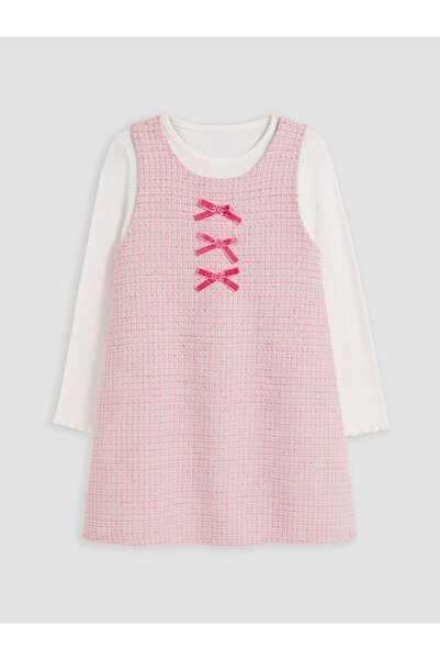 LC Waikiki Quality Pieces from Çelebi Store Girls' Dress and T-Shirt with Bow