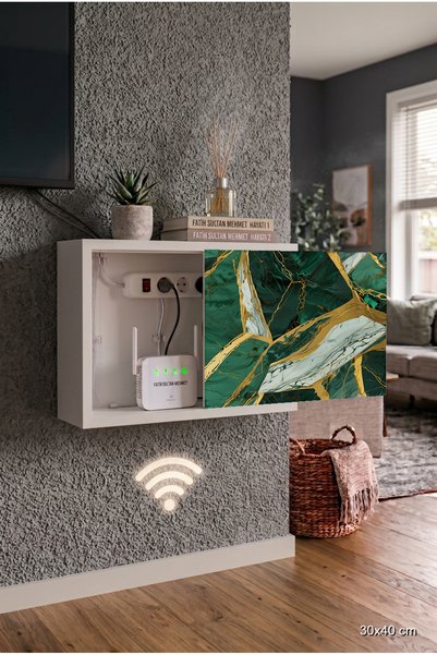 wudie Modern and Stylish Solid Wood Wall-Mounted Fuse Box Storage Router Hide...