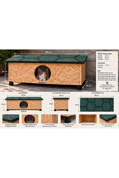 Kedi evi kedi yuvası kedi barınağı HAZIR KURULU GÖNDERİLMEKTEDİR