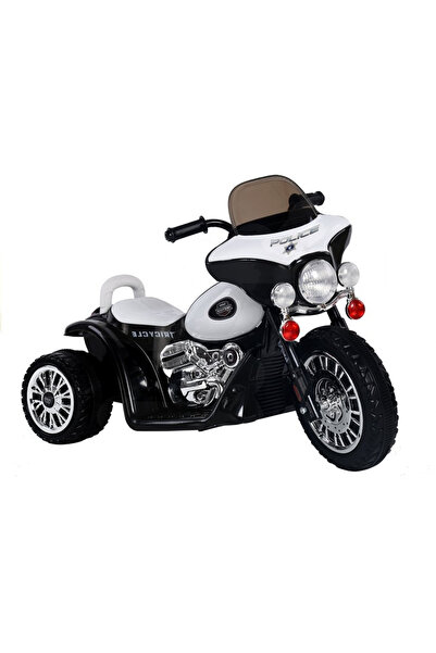 LEAN Tricicletă electrică JT568 de poliție pentru copii, cu lumini LED, negru