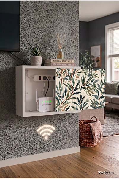 wudie Estetik Doğal Ahşap Duvara Monte Dekoratif Sigorta Kutusu Router Gizley...