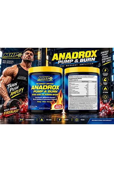 Maximum Human Performance MHP Anadrox Pump Burn Metabolism Boosters Electroly...