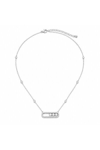 OZY COLLECTION İçi hareketli taş detaylı zincir kolye - mess model , 14k altı...