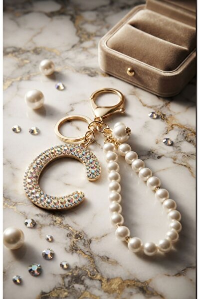 HOŞGÖR ACCESSORIES Μπρελόκ με λεπτομέρεια από πέτρα ζιργκόν και μαργαριτάρι &...