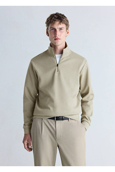 MANGO Man Thermolite® fermuarlı yaka sweatshirt
