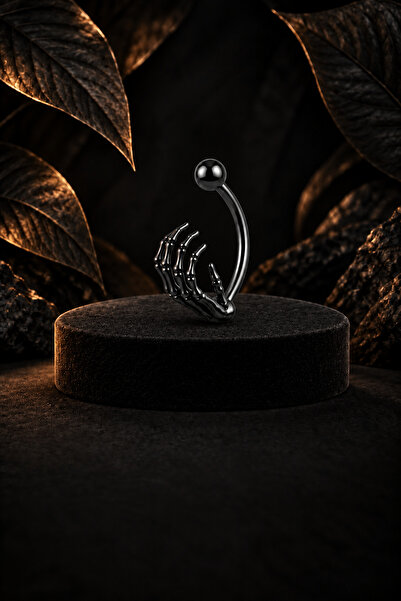 Sinsemilla Jewelry Siyah İskelet El Figürlü 316L Cerrahi Çelik Kaş Piercing